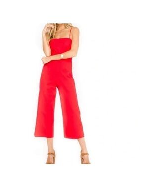 ASTR Red Linen Jumpsuit